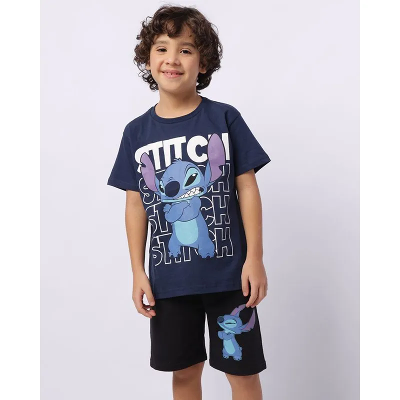 Conjunto Infantil Curto Disney Stitch Marinho 6