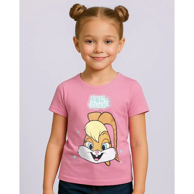 Camiseta Infantil Looney Tunes Lola Manga Curta Rosa 8