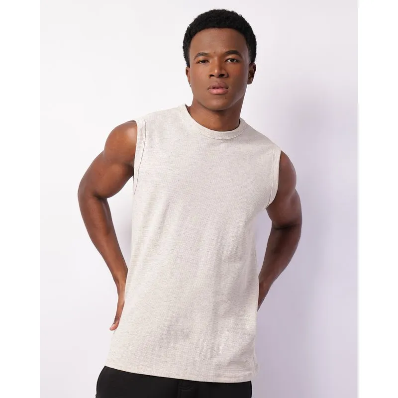 Regata Masculina Texturizada Off White M