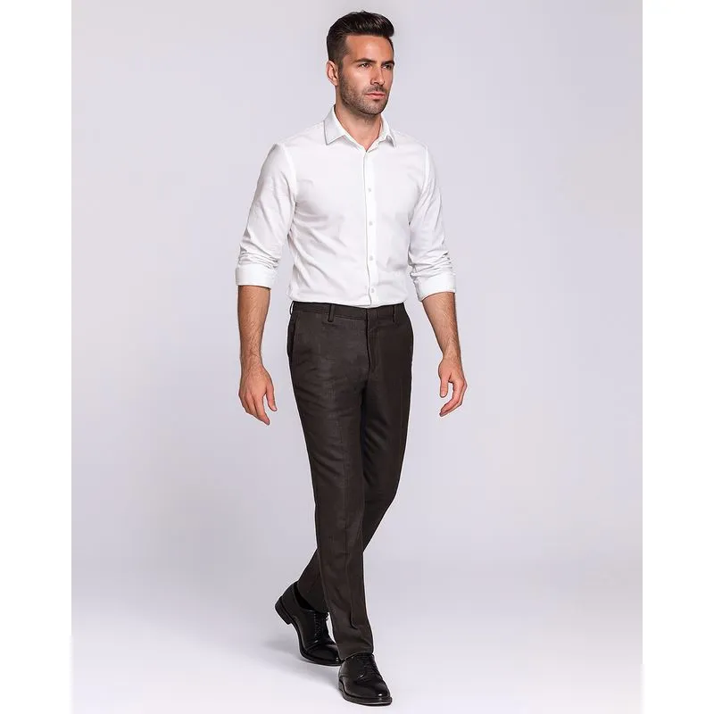 Calça Masculina Reta Social Cinza Escuro 42