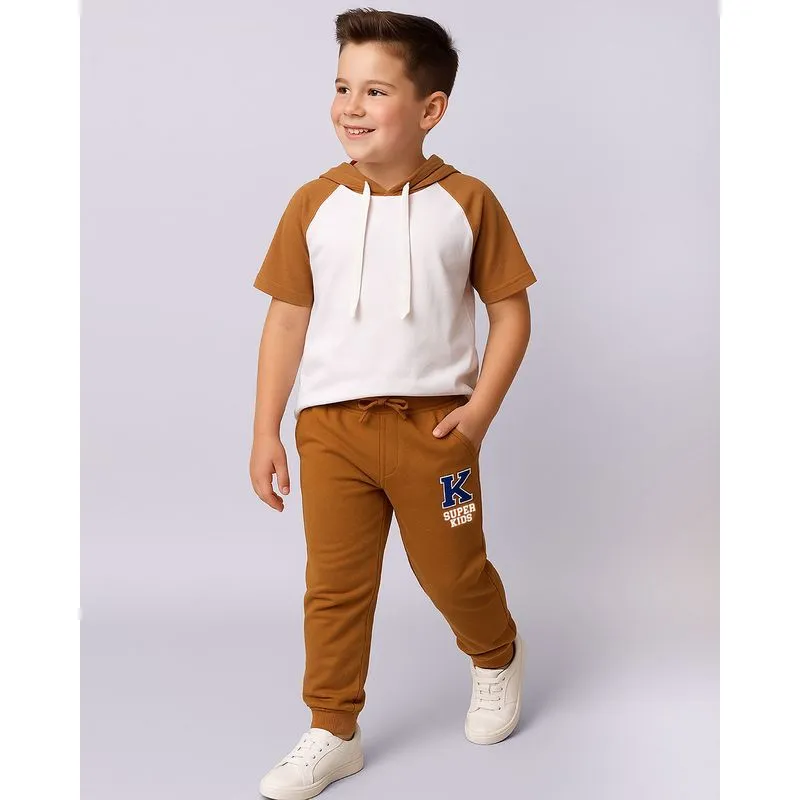 Calça Moletom Infantil Jogger com Estampa Marrom 4