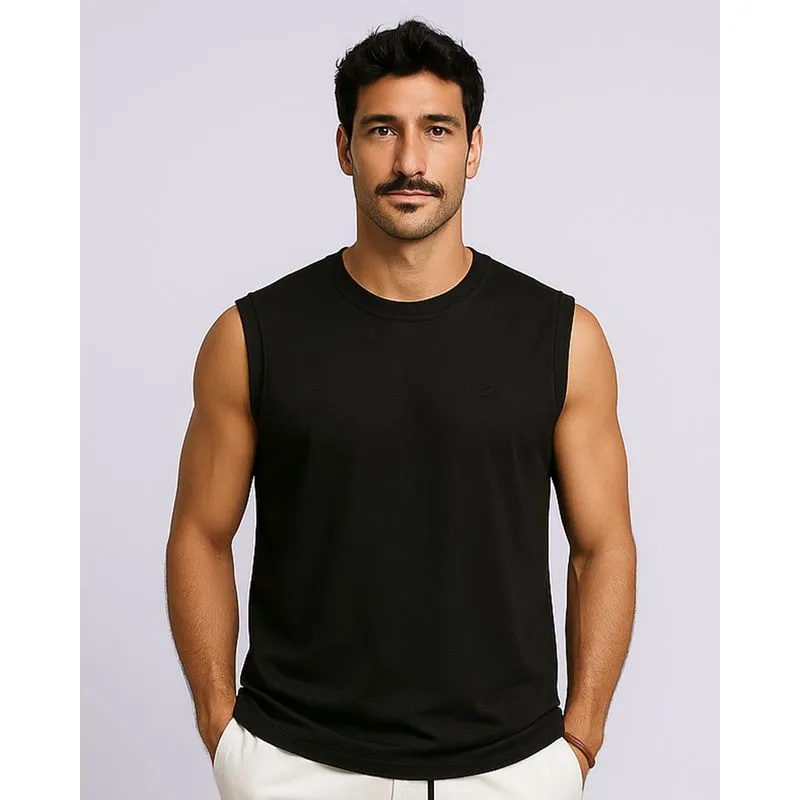Regata Masculina Algodão Premium com Bordado Preto P
