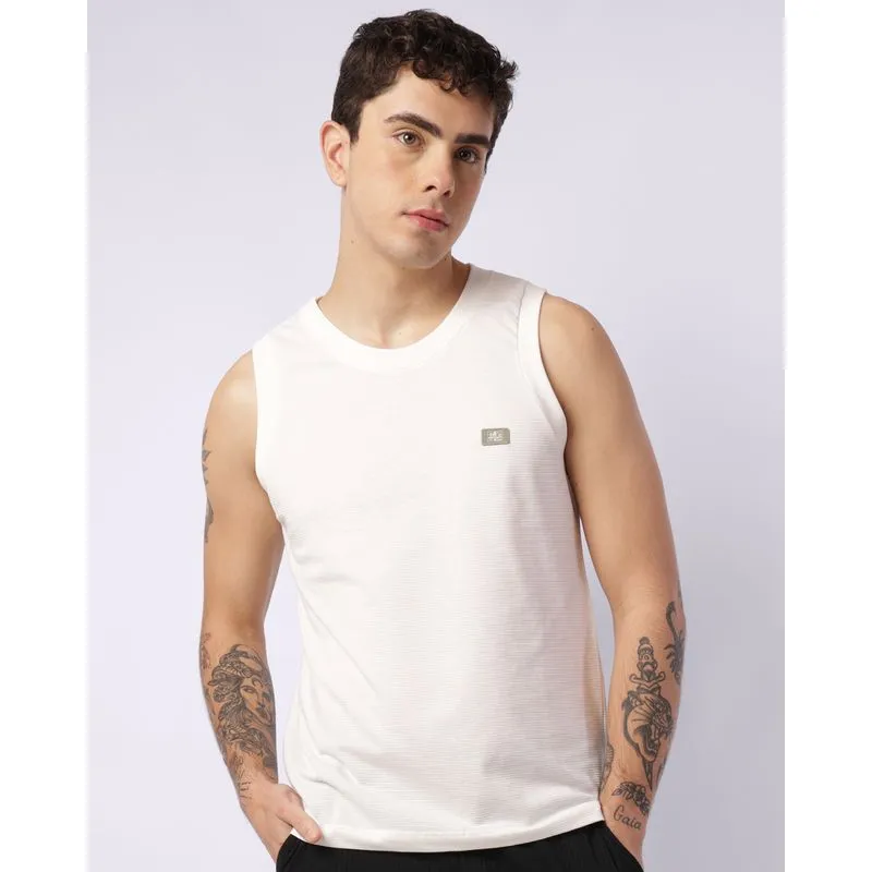 Regata Masculina Algodão Texturizada Off White P