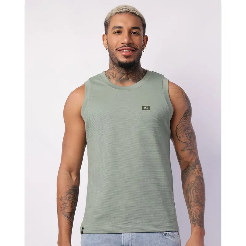 Regata Masculina Texturizada Verde P