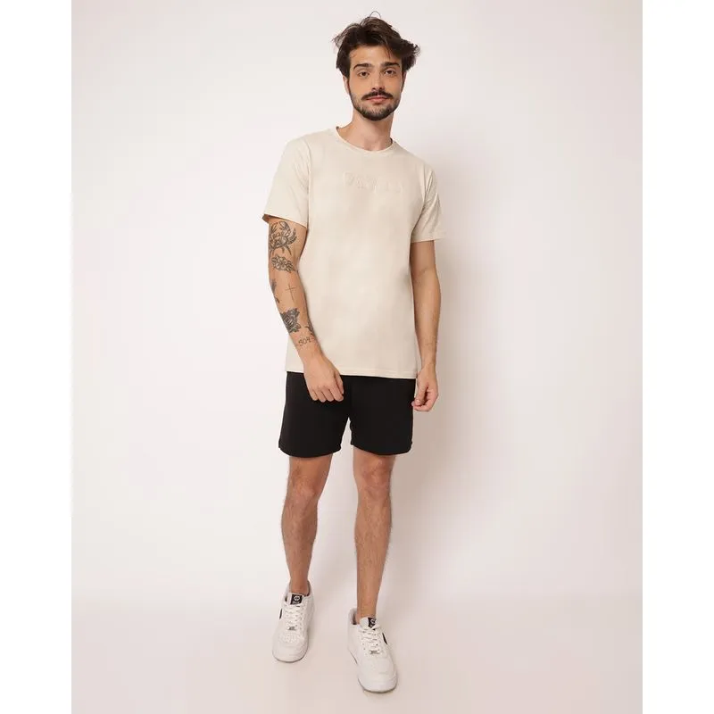 Bermuda Masculina Reta Moletinho Texturizada com Bolsos Preta GG
