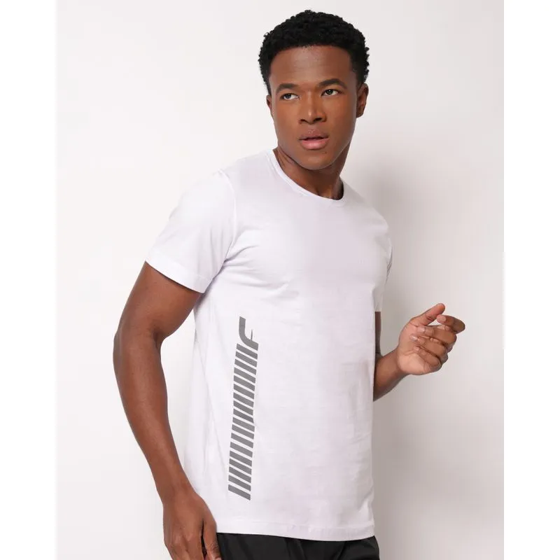 Camiseta Esportiva Masculina com Estampa Manga Curta Branca P