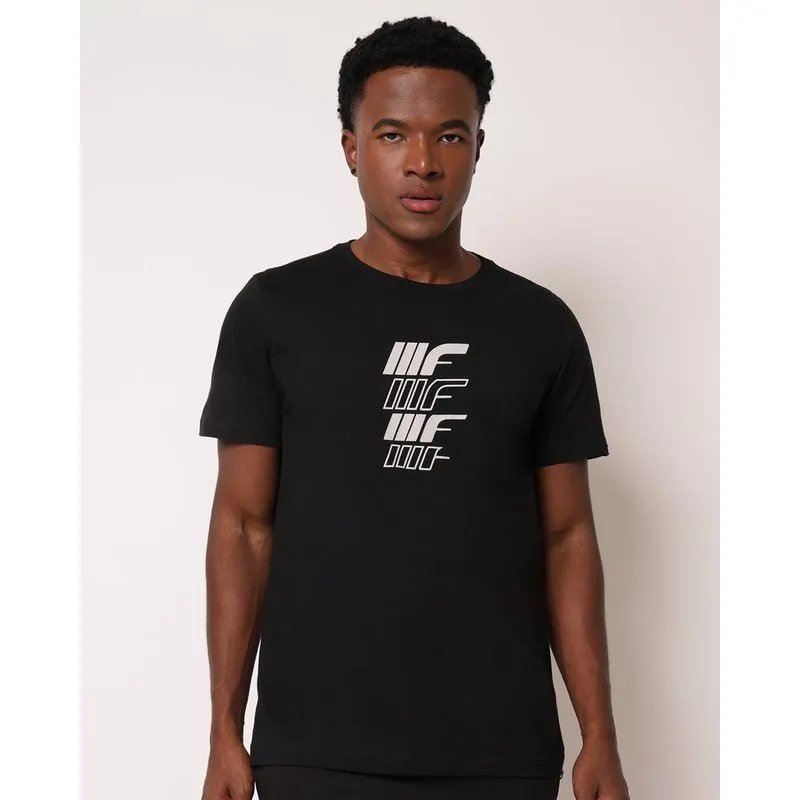 Camiseta Esportiva Masculina Algodão com Estampa Preta G