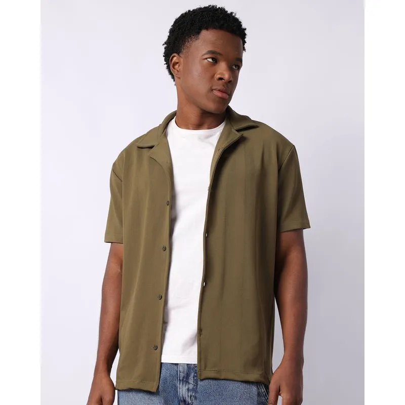 Camisa Masculina Texturizada Verde P