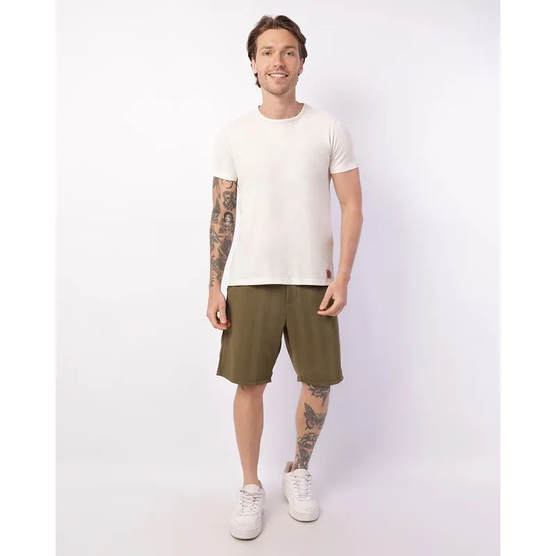 Bermuda Masculina Reta Texturizada com Bolsos Verde G