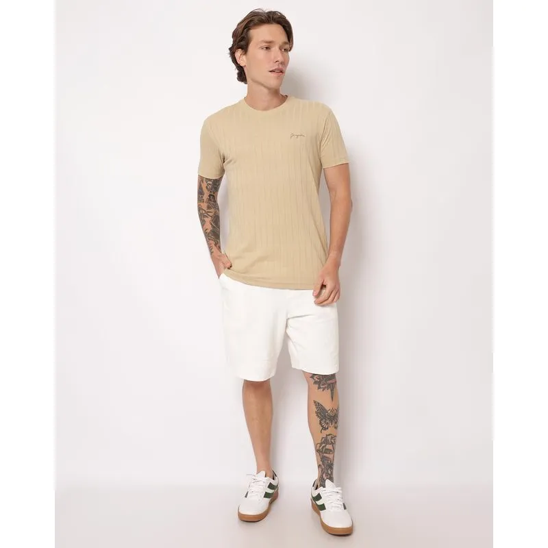 Bermuda Masculina Reta Atoalhada com Bolsos Off White G