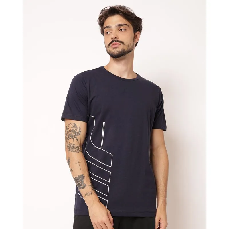 Camiseta Esportiva Masculina Algodão com Estampa Marinho XG