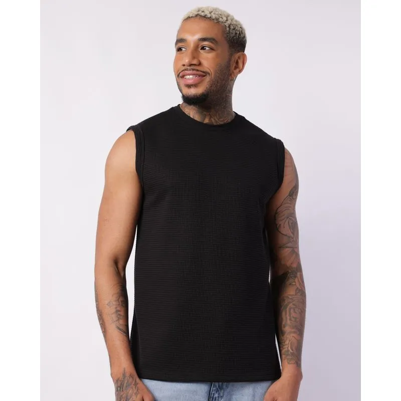 Regata Masculina Machão Texturizada Preta P