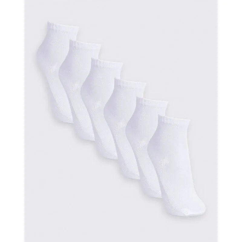 Kit 6 Pares de Meia Infantil Cano Médio Branca 28 A 33