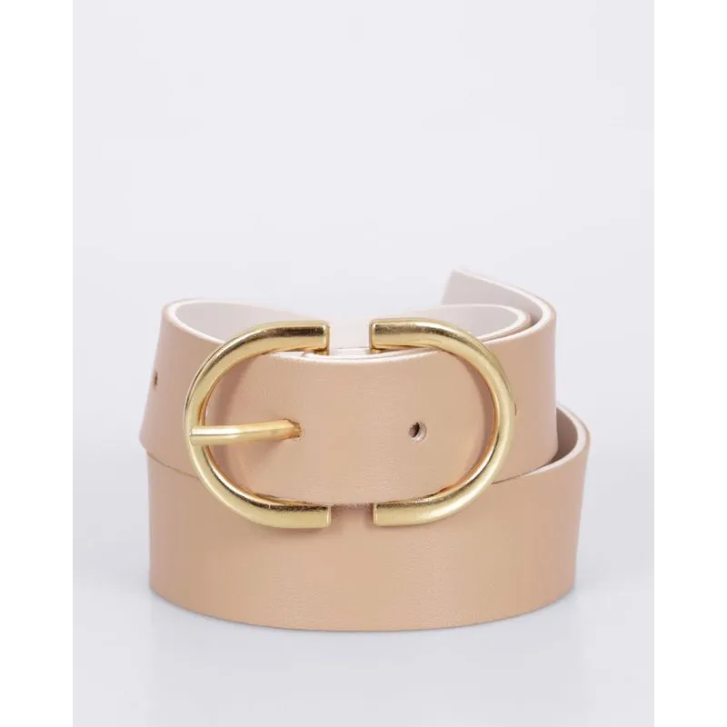 Cinto Feminino Tradicional Com Fivela Bege P