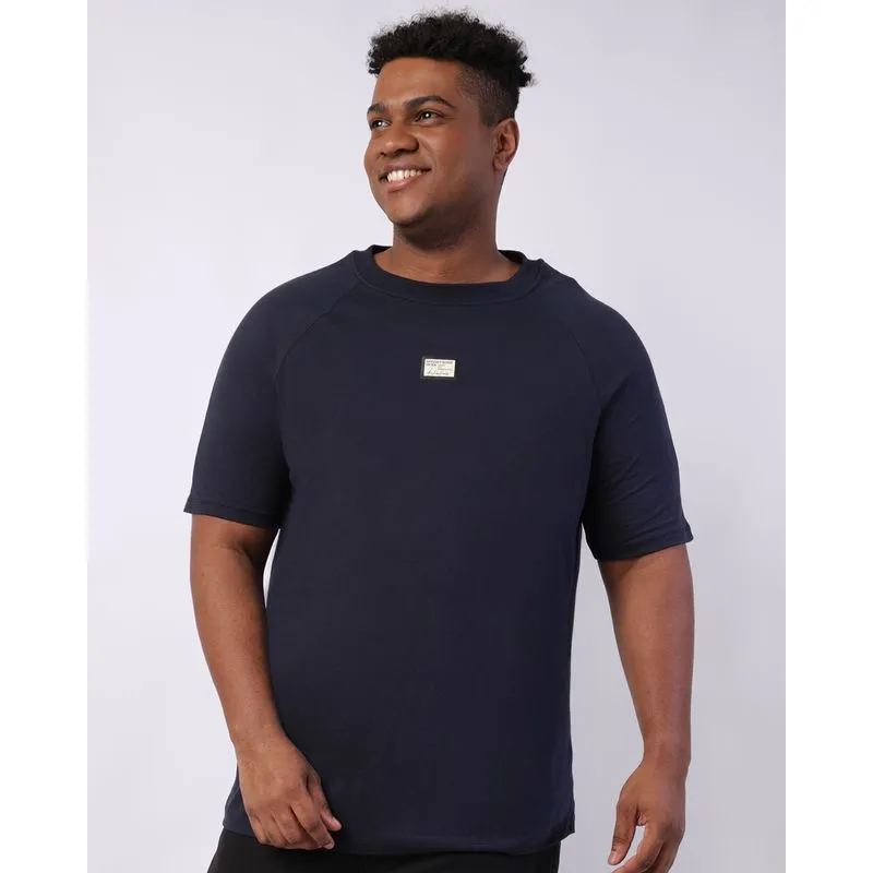 Camiseta Plus Size Masculina Manga Curta Marinho G2