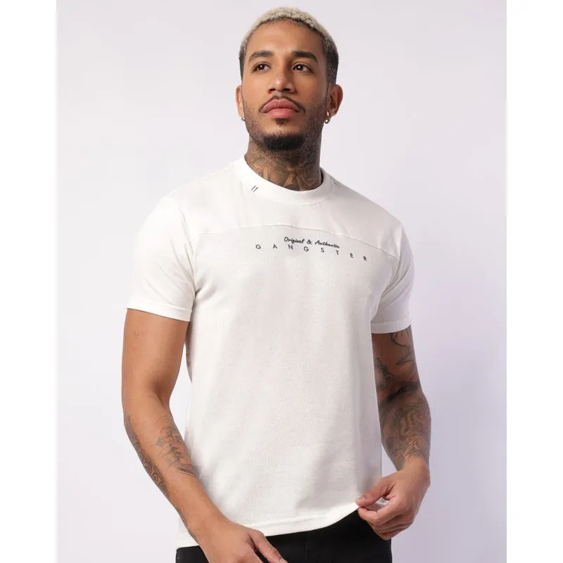 Camiseta Masculina Gangster Texturizada Manga Curta Off White M