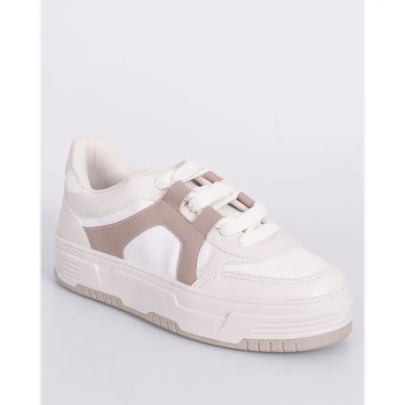 Tênis Feminino Casual Donatta Com Recortes Branco 37