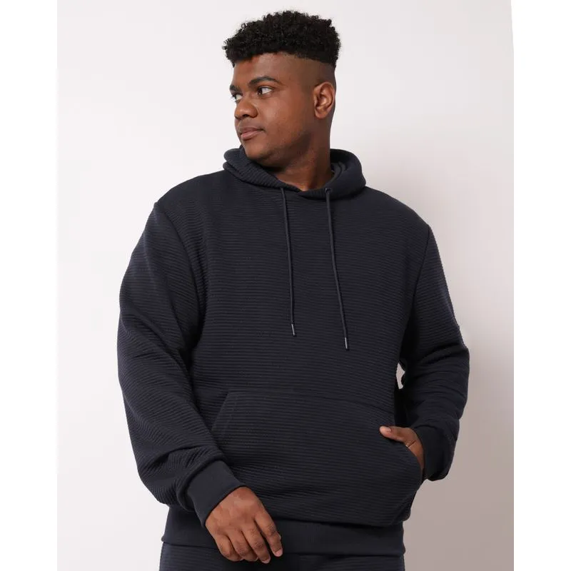 Blusão Moletom Plus Size Masculino Canelado Marinho G2