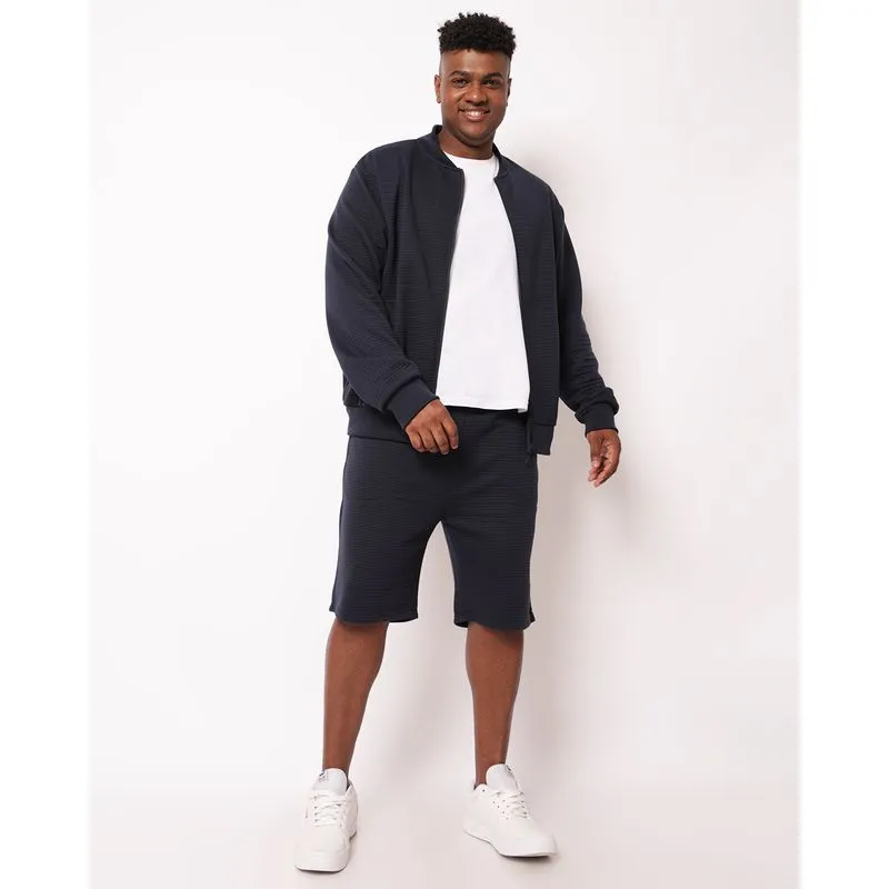 Bermuda Plus Size Masculina Texturizada Marinho G2