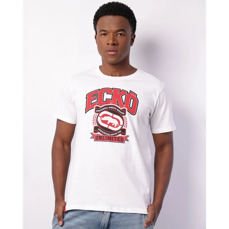 Camiseta Masculina Ecko Unltd Manga Curta Off White P