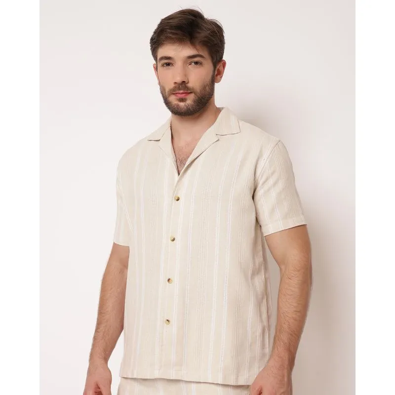 Camisa Masculina Texturizada Estampada Jacquard Off White M