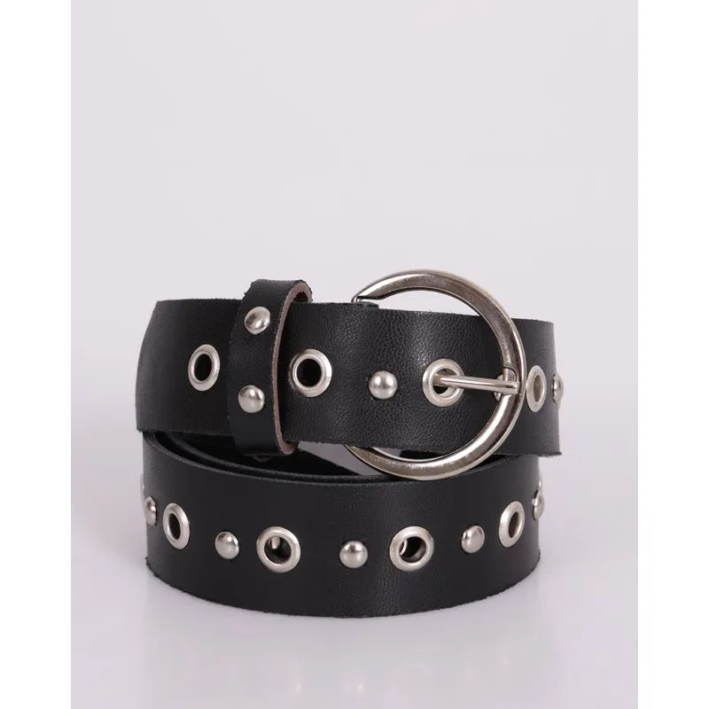 Cinto Feminino Fivela com Aplicações Preto M