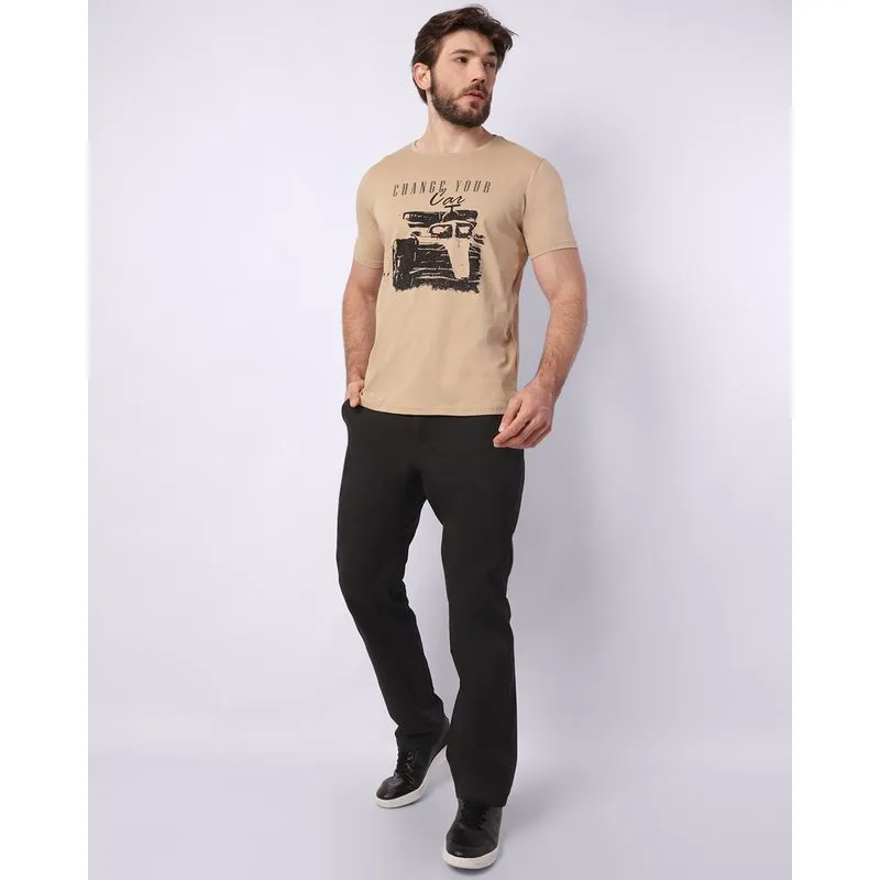 Calça Sarja Masculina Reta com Bolsos Preta 40