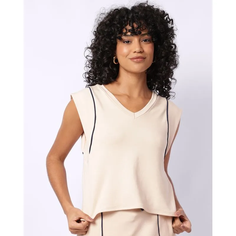 Blusa Feminina com Manga Curta Vivo Bege P