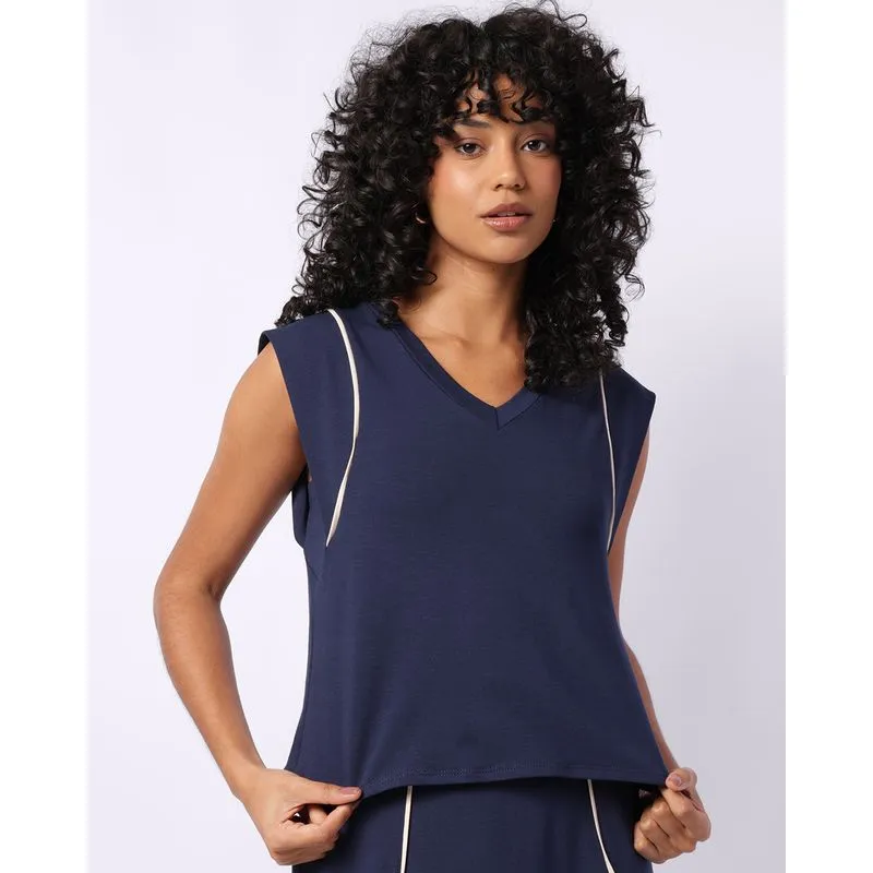Blusa Feminina com Manga Curta Vivo Marinho GG