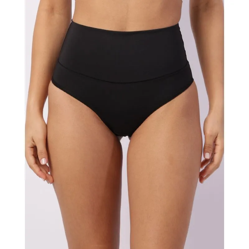 Calcinha Feminina Modeladora Fio Duplo Poliamida Preta P