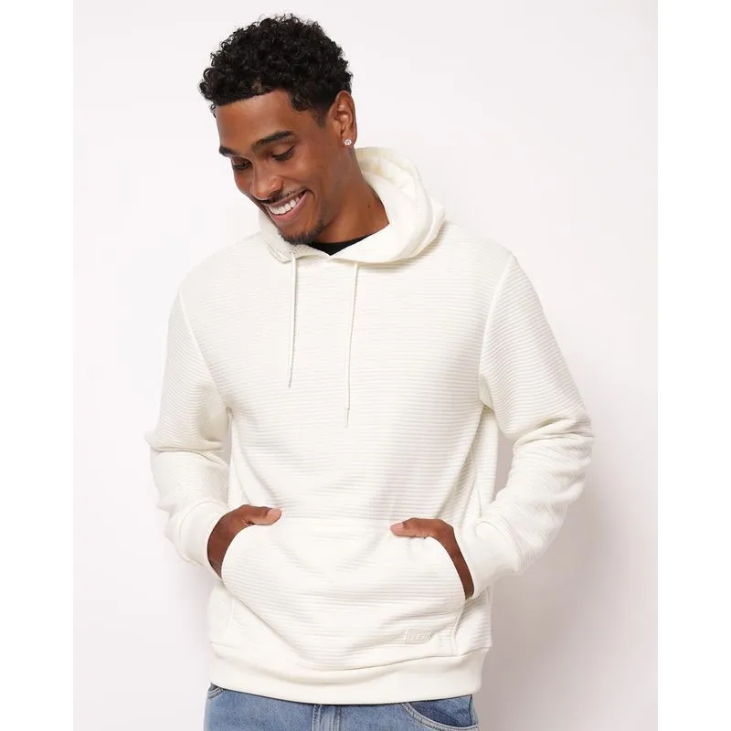 Blusão Moletom Masculino Canelado com Capuz Bolso Canguru Off White G