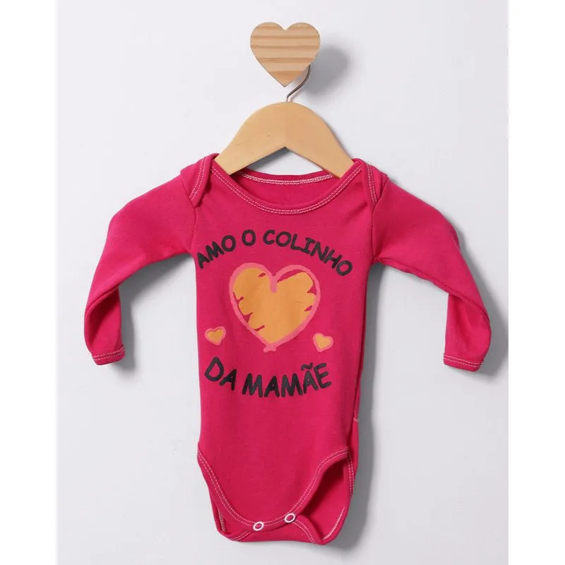 Body Bebê Manga Longa Estampa Sortidas Rosa P