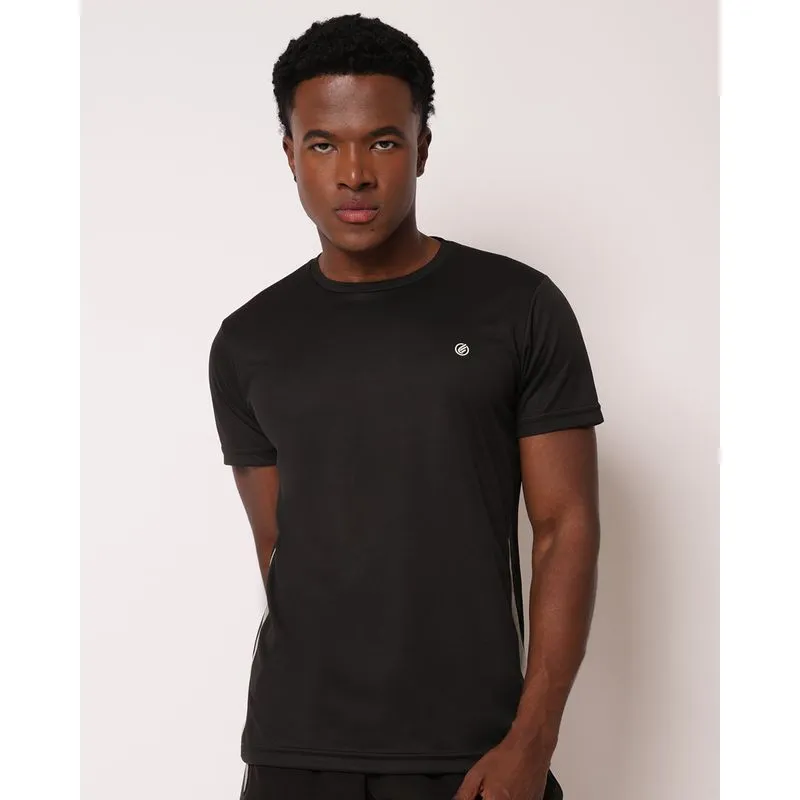 Camiseta Esportiva Masculina Dry Fit com Recorte Lateral Preta PP