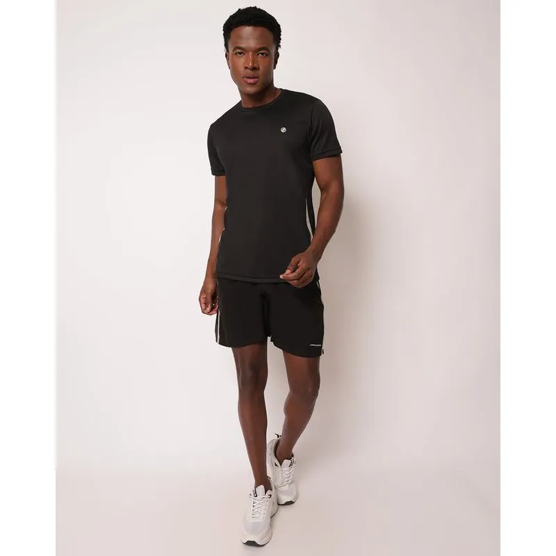 Bermuda Esportiva Masculina Reta com Viés Recorte Bolsos Preta G