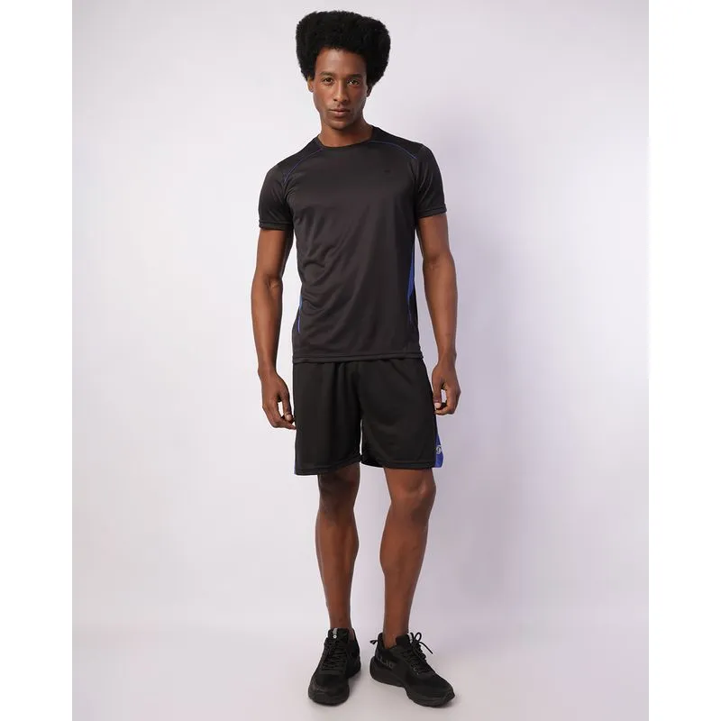 Bermuda Esportiva Masculina Dry Fit com Recortes Bolsos Preta M