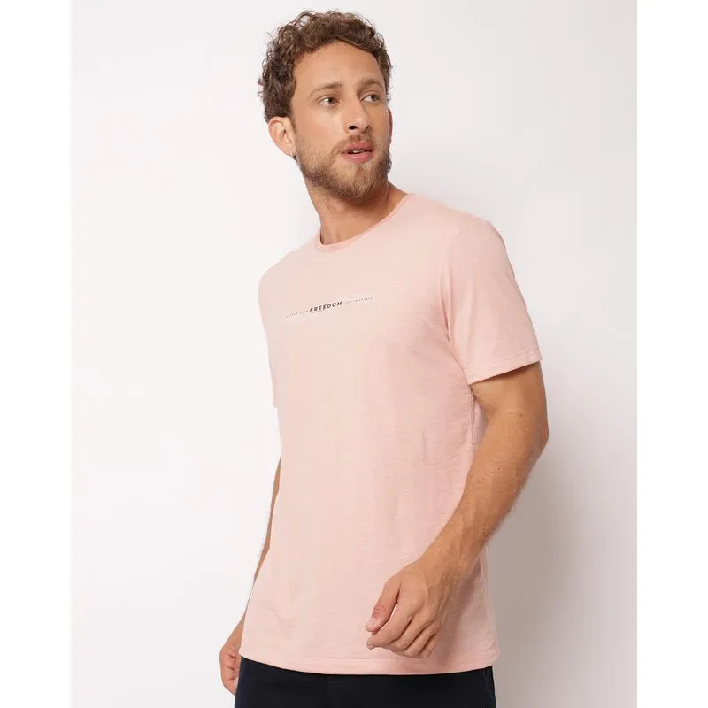 Camiseta Masculina Analogy com Estampa Manga Curta Rosa P