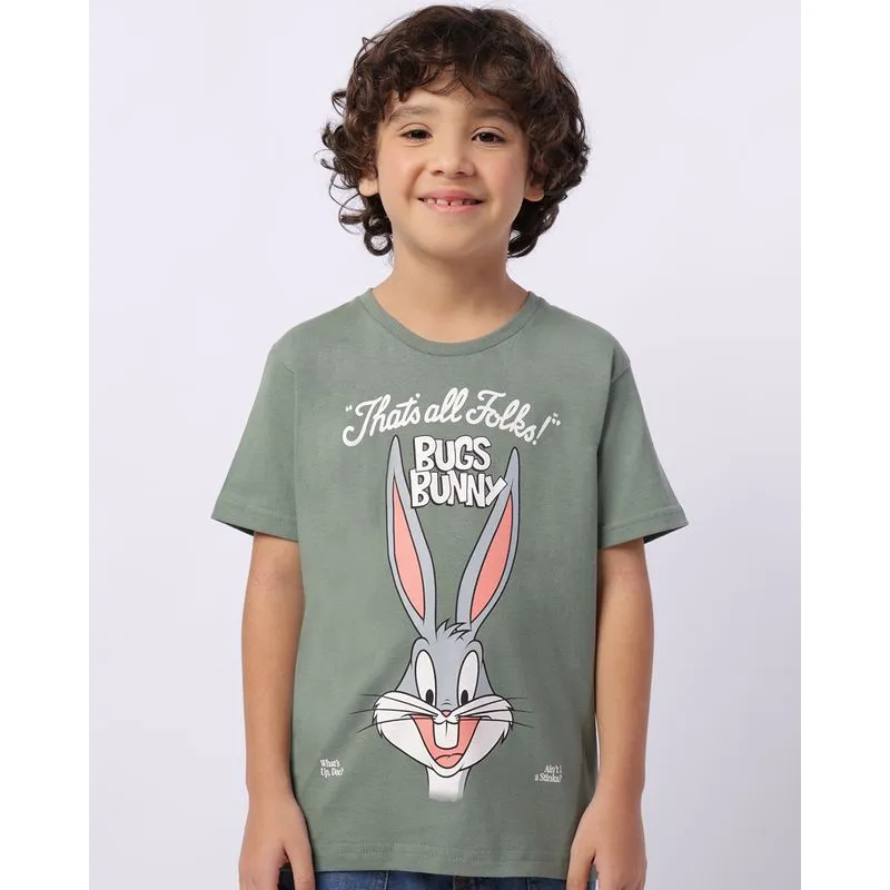 Camiseta Infantil Algodão Looney Tunes Pernalonga Verde 10