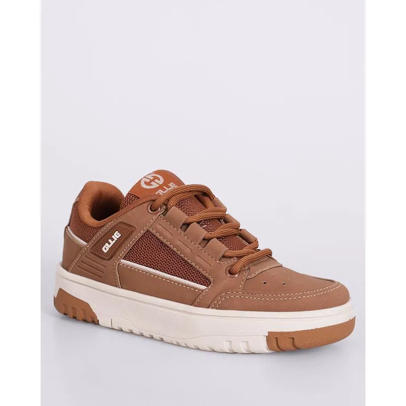 Tênis Infantil Casual Ollie com Recortes Marrom 32