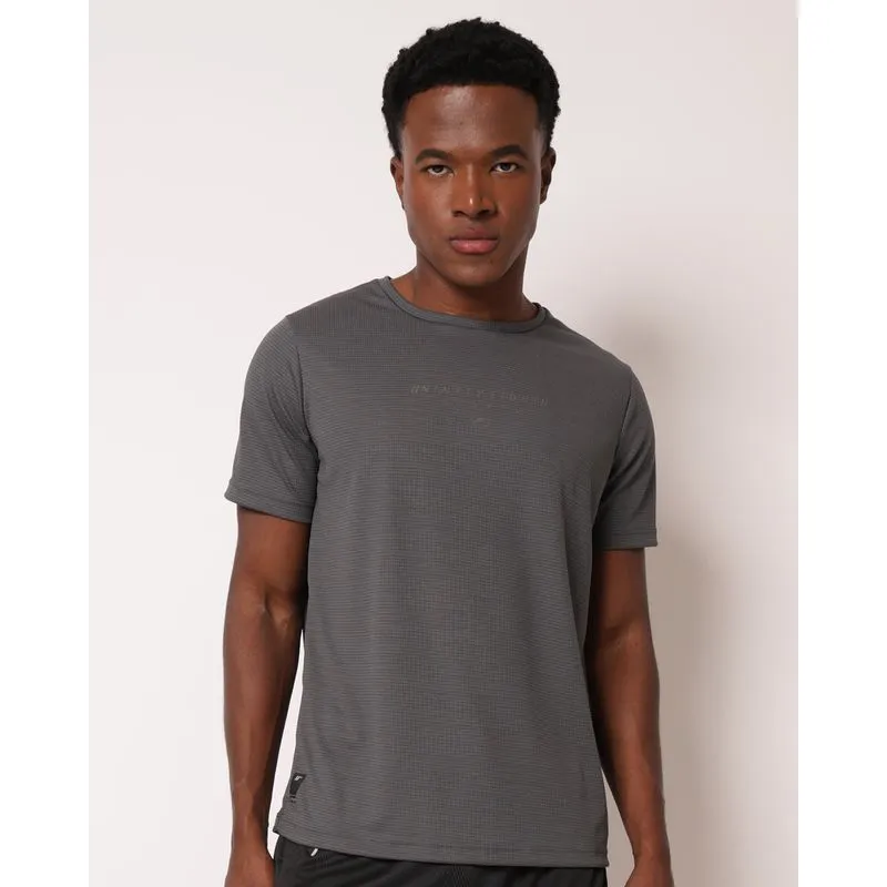 Camiseta Esportiva Masculina Dry Fit com Recortes Cinza GG