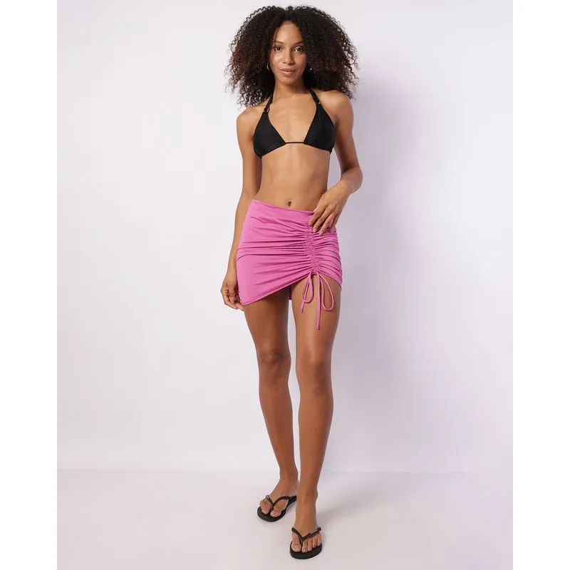 Saída de Praia Saia Feminina com Colissê Rosa GG