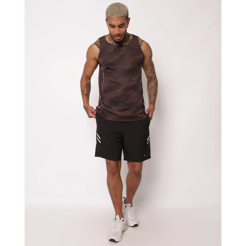 Bermuda Esportiva Masculina Reta com Recortes Telado Bolsos Preta M