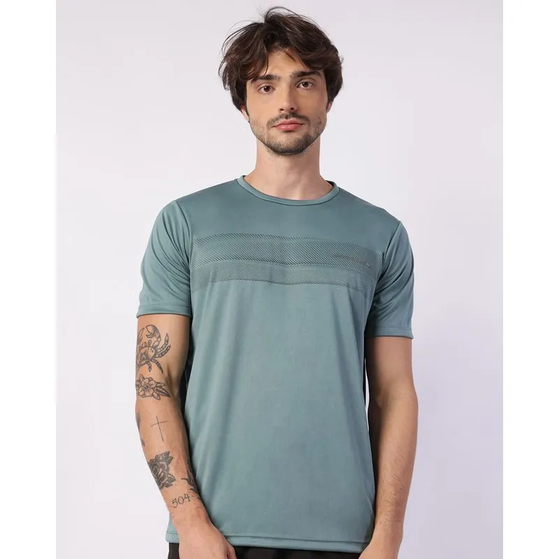 Camiseta Esportiva Masculina Dry Fit Estampa Frontal Verde GG