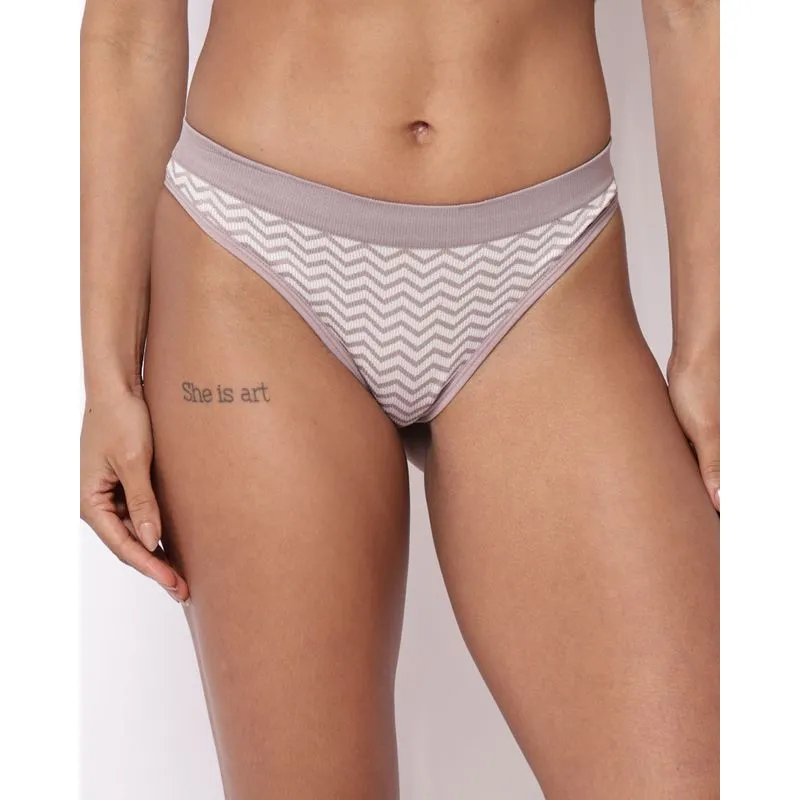 Calcinha Biquini Feminino Sem costura Estampado Bege G