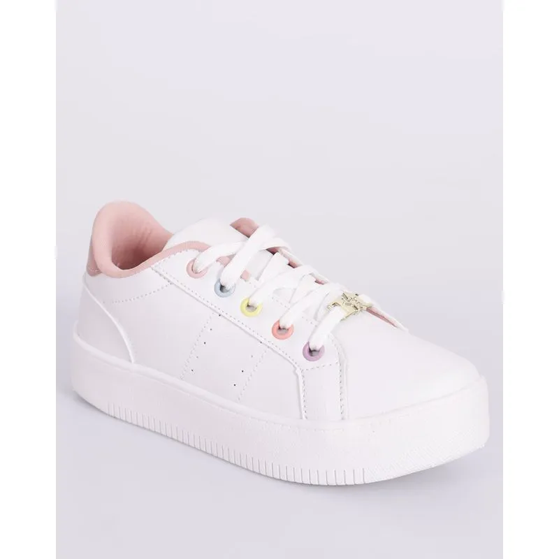 Tênis Infantil Casual com Aplicação Estrela Branco 34