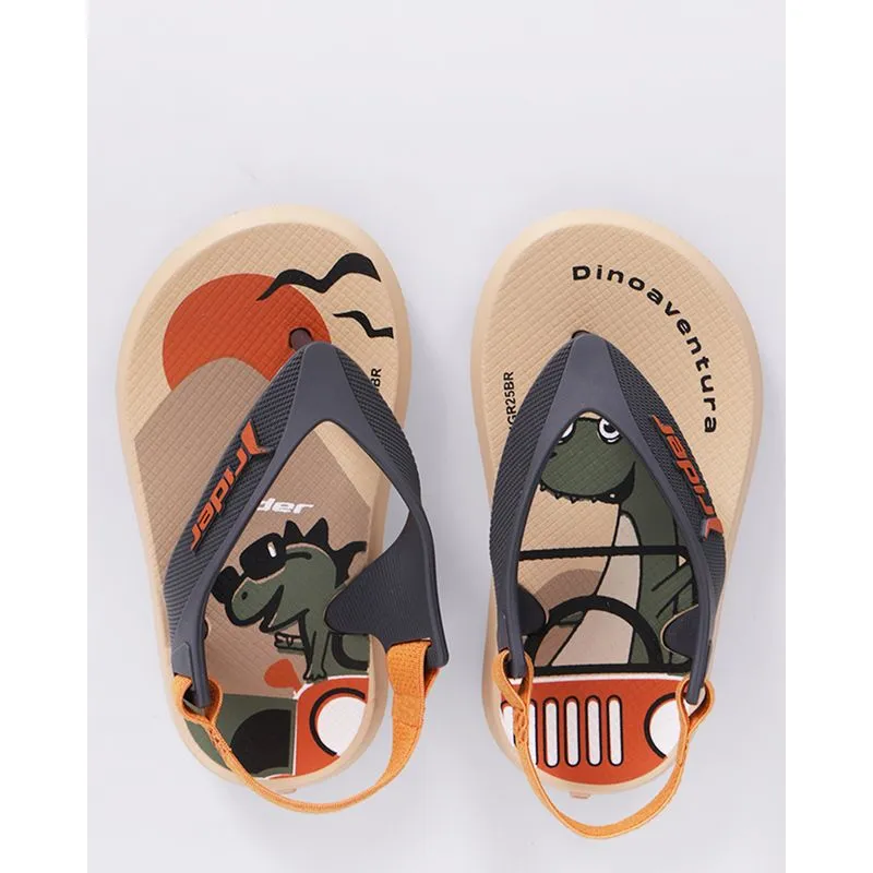 Chinelo Bebê Rider R1 Dino Bege 19