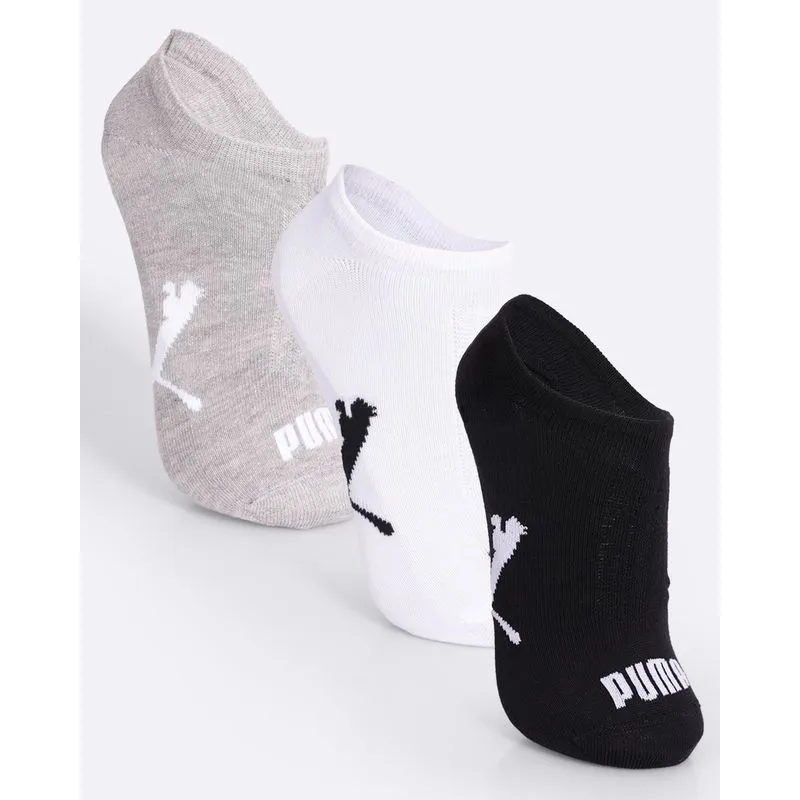 Kit 3 Pares de Meia Puma Masculina Sapatilha Cinza Branca Preta 39 A 43