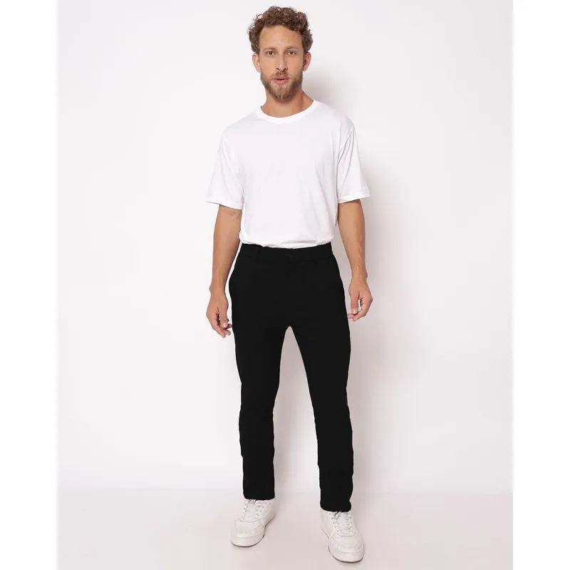 Calça Sarja Masculina Slim Smart Chino Preta M