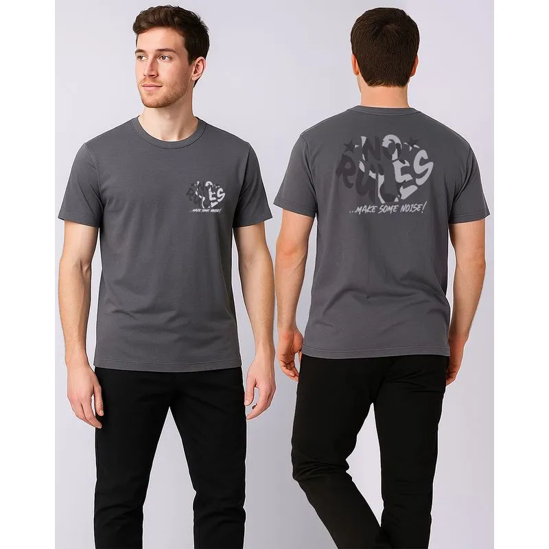 Camiseta Masculina Manga Curta com Estampa Cinza P