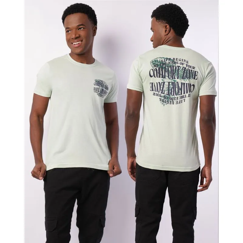 Camiseta Masculina Manga Curta com Estampa Verde G