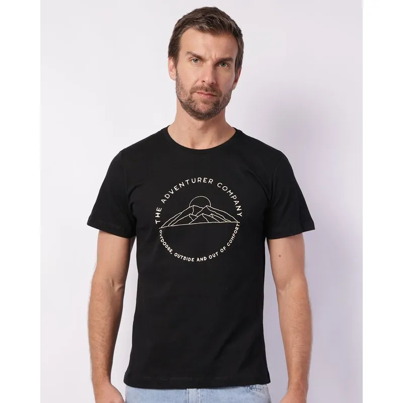 Camiseta Masculina Algodão com Estampa Manga Curta Preta G